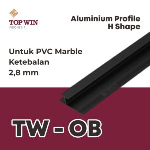 Lis / List Aluminium Profile (H Shape) - 2,8 mm Hitam