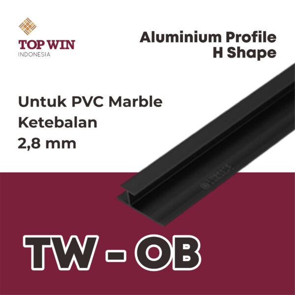 Lis / List Aluminium Profile (H Shape) - 2,8 mm Hitam