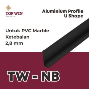 Lis / List Aluminium Profile (U Shape) - 2,8 mm Hitam