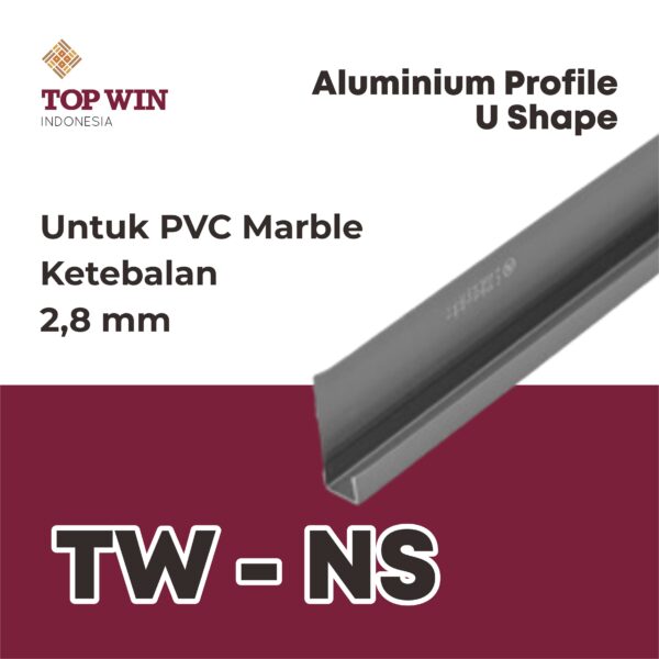 Lis / List Aluminium Profile (U Shape) - 2,8 mm Silver