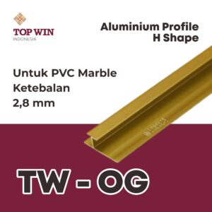 Lis / List Aluminium Profile (H Shape) - 2,8 mm Emas