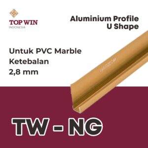 Lis / List Aluminium Profile (U Shape) - 2,8 mm Emas