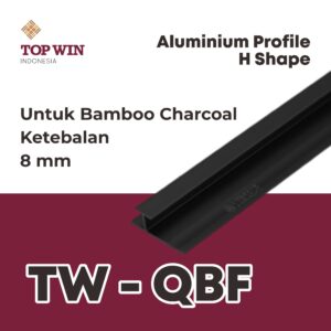 Lis / List Aluminium Profile (H Shape) - 8 mm Hitam