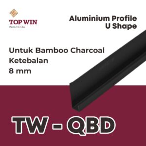 Lis / List Aluminium Profile (U Shape) - 8 mm Hitam